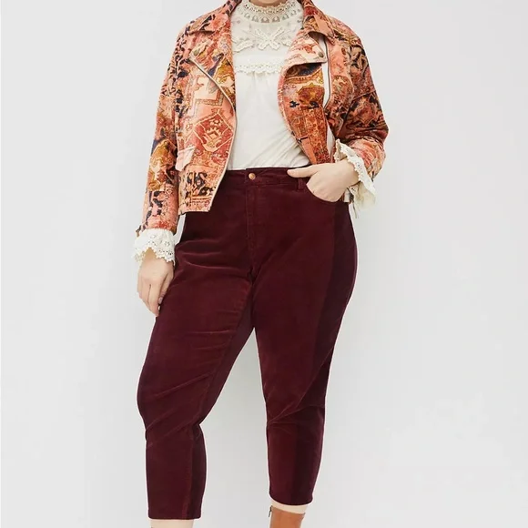 Anthropologie Tapestry Cropped Velvet Moto Jacket Small/Medium - Picture 15 of 15